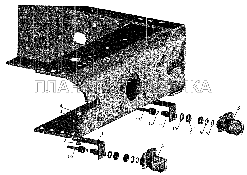 Пневмовыводы к полуприцепу и присоединительная арматура МАЗ-6303 (2005)